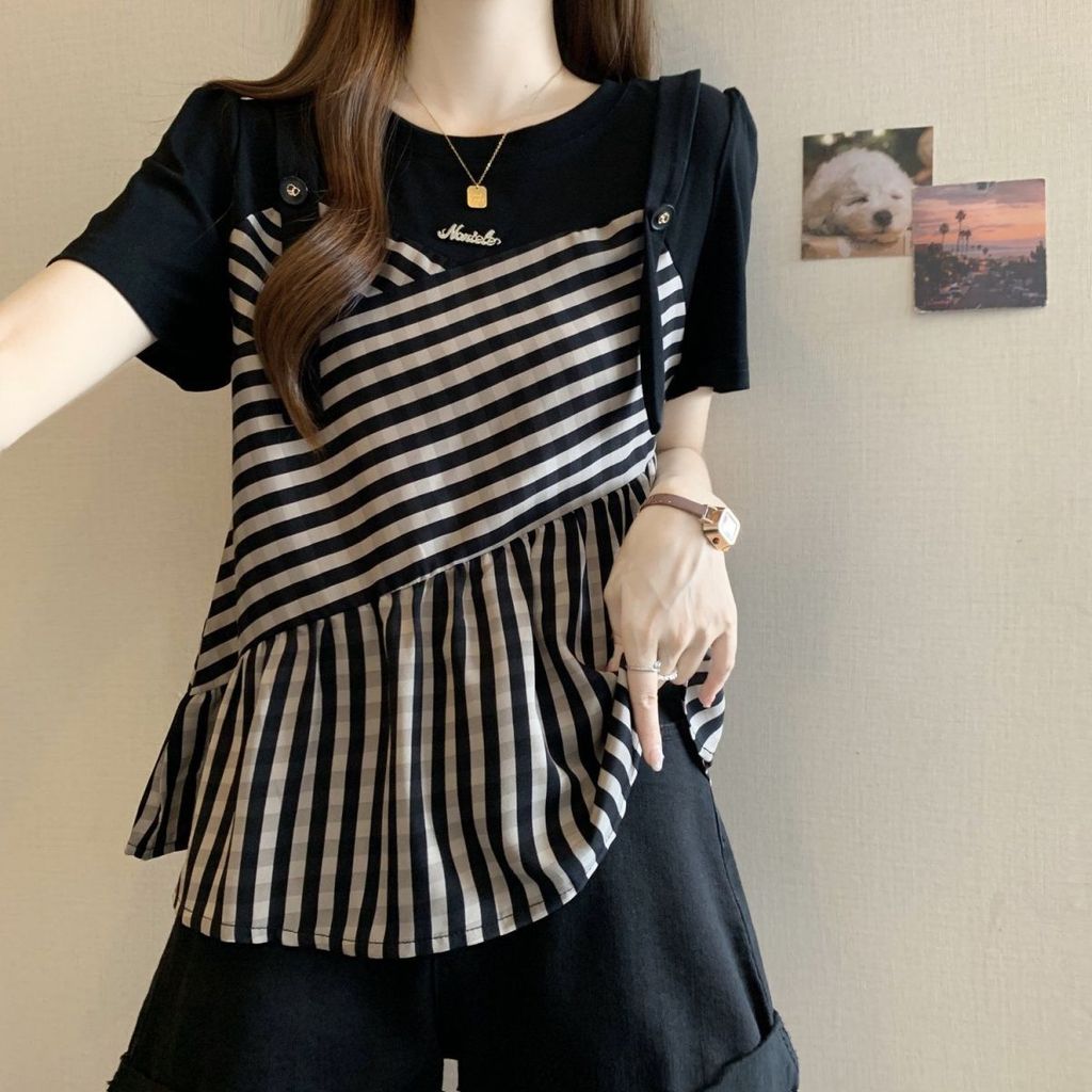 Basic T Shirt Women Summer Loose Fit Polyester Soft Casual Wear For Commuting