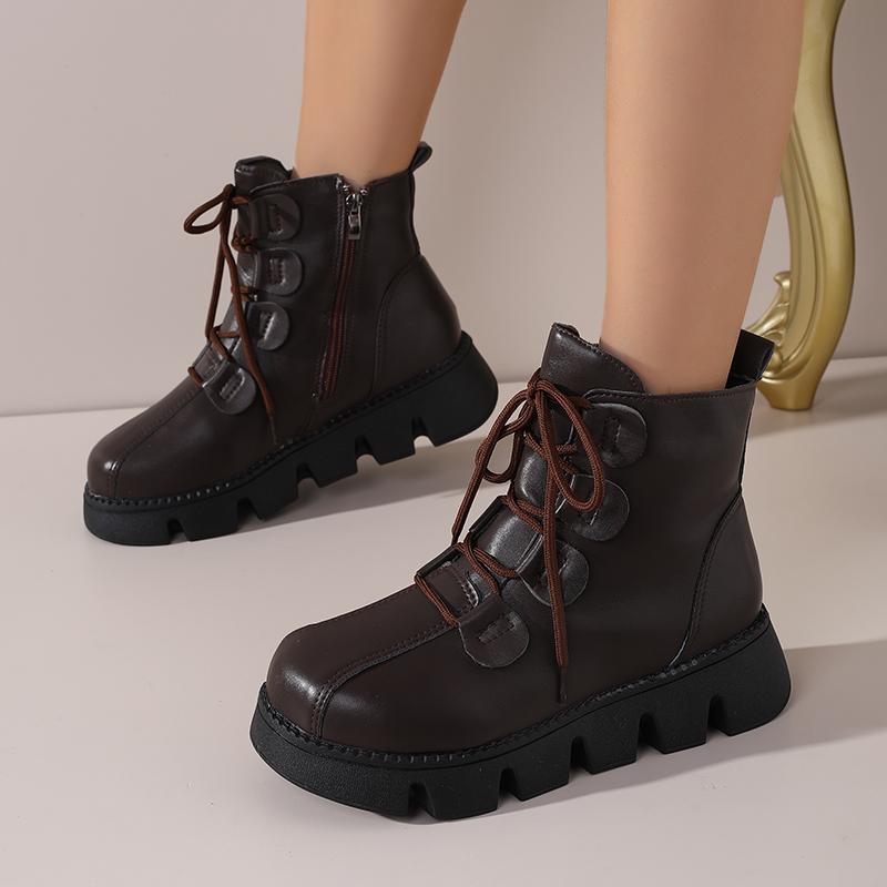 

Imitation Wool Boots Women S Stylewinter Fleece-Lined Thickened Warm Cotton Shoes Thick Sole Sheepskin Integrated Warm 35