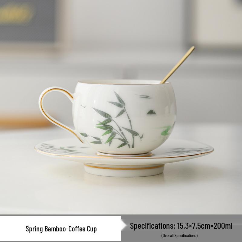 

Luxury Ceramic Coffee Cup & Saucer Set - Fresh and Stylish Mug 200ml