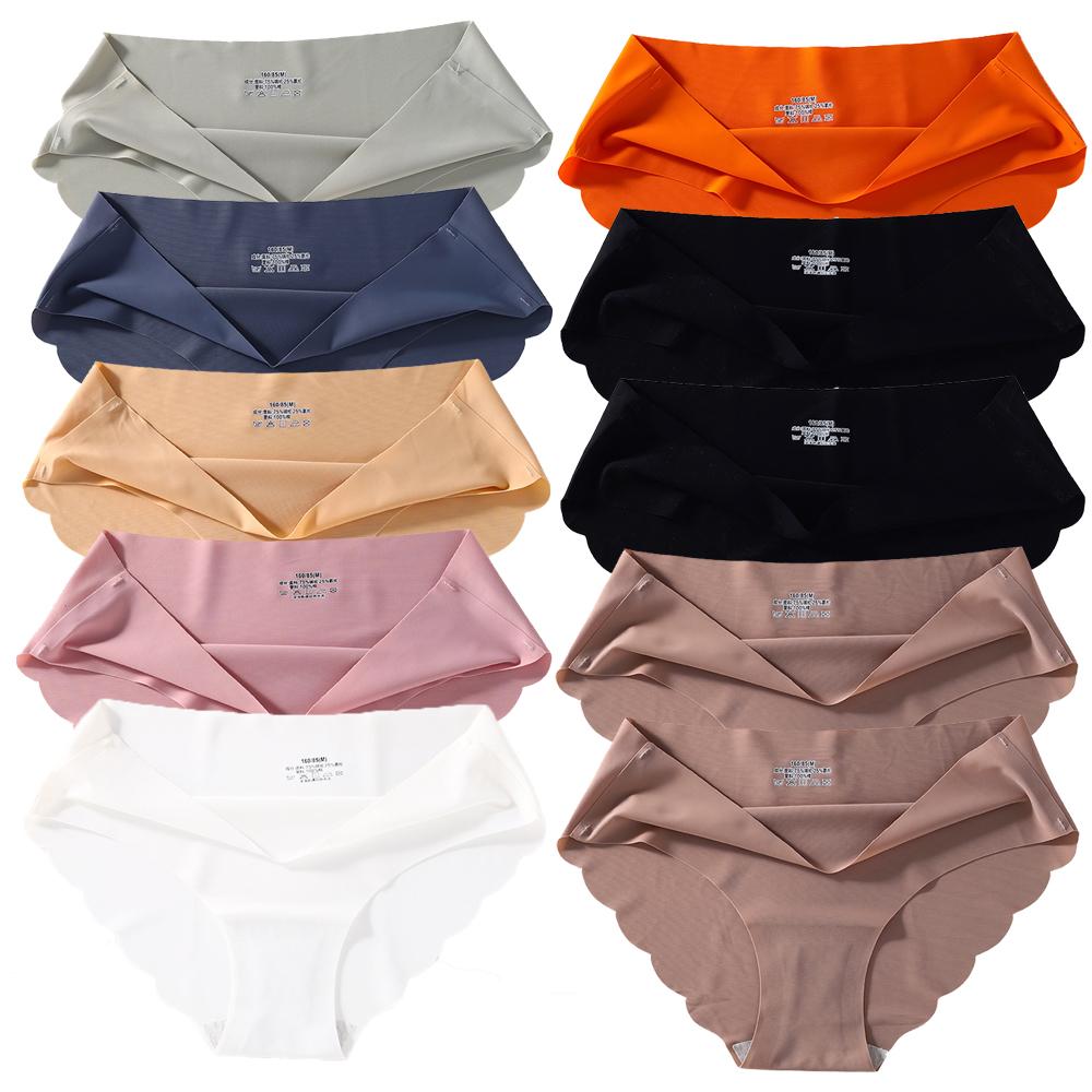 Seamless Silk Panties Women Underwear Sexy Female Underpants Briefs Woman Lingerie Underwear Ice Silk 10 Pcs/Set