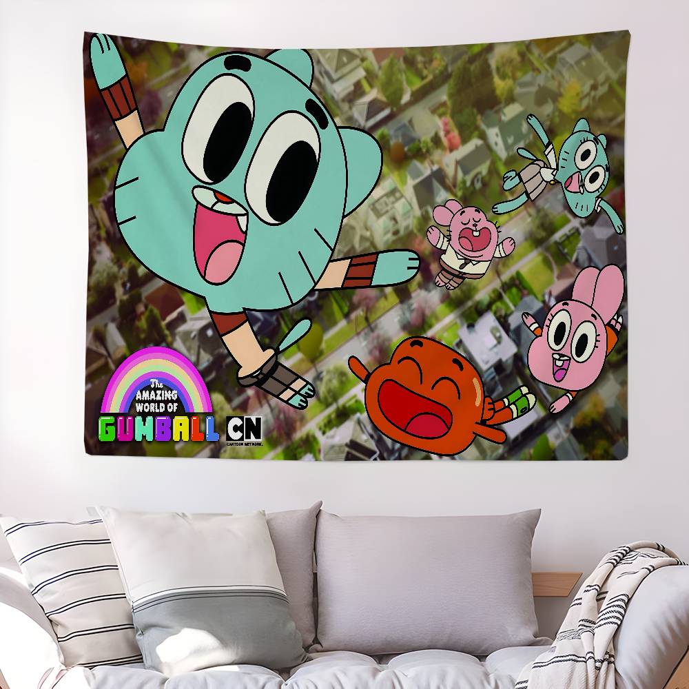 The Amazing Funny Wworld Of Gumball Colorful Tapestry Wall Hanging Hanging Tarot Hippie Wall Rugs Dorm Wall Art Decor