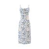 Sexy Slim Floral Suspender Skirt Summer New French Retro Seaside Vacation Waist Dress Women
