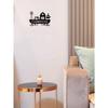 Wrought Iron Ship-Shaped Wall Decor Nautical Theme Home Hanging Art Handmade Metal Craft Black Finish 1 Piece
