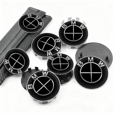 1/4/7Pc 82mm 74mm 45mm Car Front Rear Logo Wheel Hub Center Cover Steering Wheel Center Stickers For BMW E90 E46 F10 F30 E87 F20