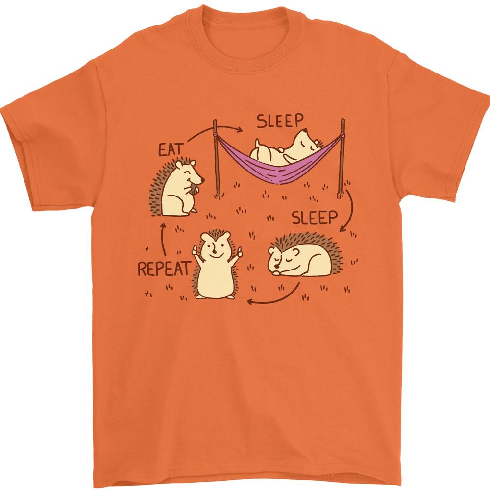 Funny Hedgehog Eat Sleep Repeat Lover Unisexs TShirt 100 Cotton