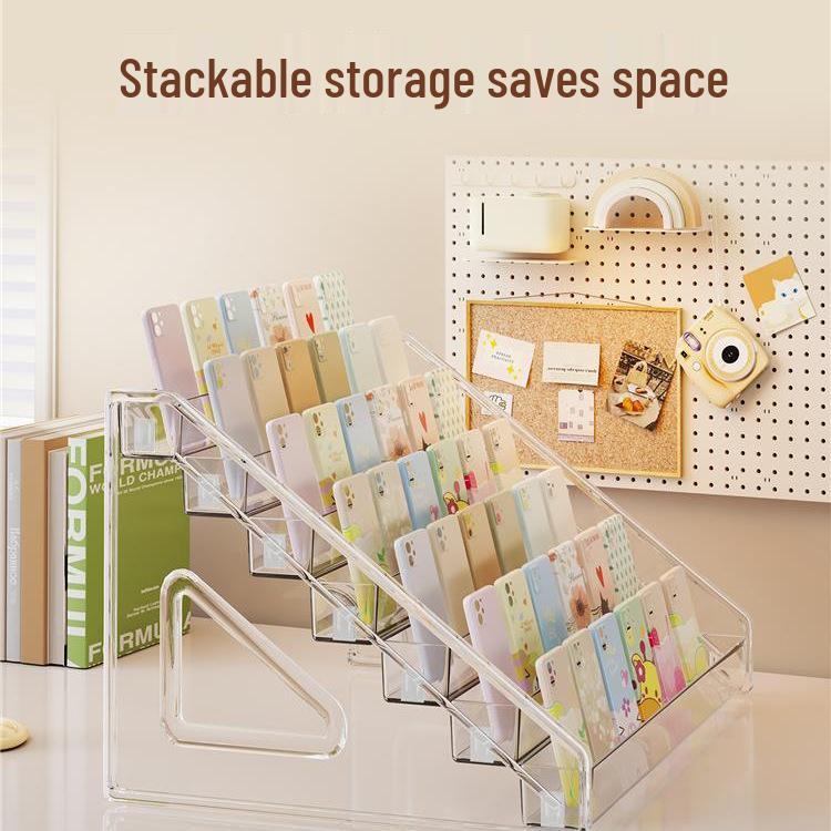 Acrylic Multi-Layer Display Stand for Mobile Phone Cases and Jewelry