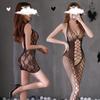 Bright Lingerie Women's Passion Set: Sexy Transparent Fishnet Open Crotch Three-Piece.