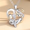 Dámský náhrdelník s přívěskem ve tvaru srdce z bílého zirkonu, vintage stříbrná barva, svatební šperk pro ženy