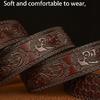 Classical Men Leather Belt with Convenient Automatic Buckle and Carved Beast Buckle Chinese Beast Head