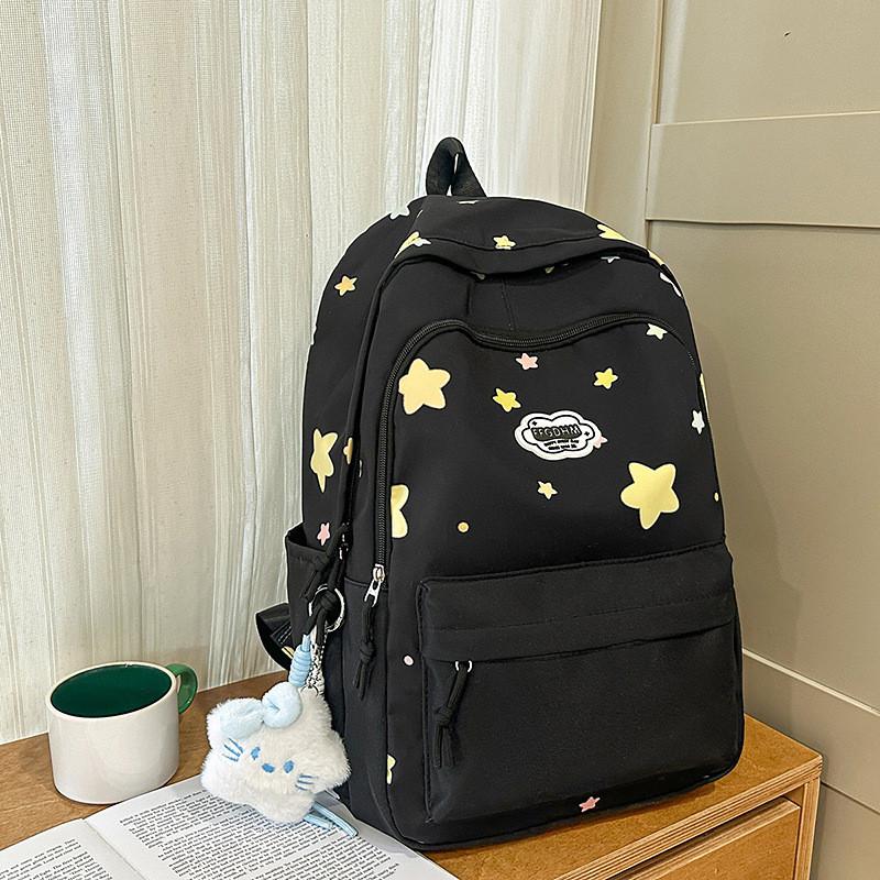 Star Lightweight Printed Casual Backpack With Nylon Material For Teens Use Daily