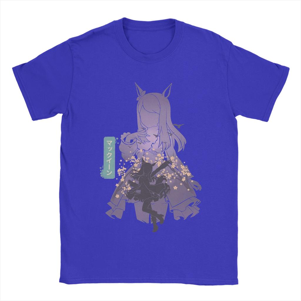 Awesome Mejiro McQueen Uma Musume Anime TShirts for Unisex Crew Neck Pure Cotton T Shirts Short Sleeve Tees Summer Clothes