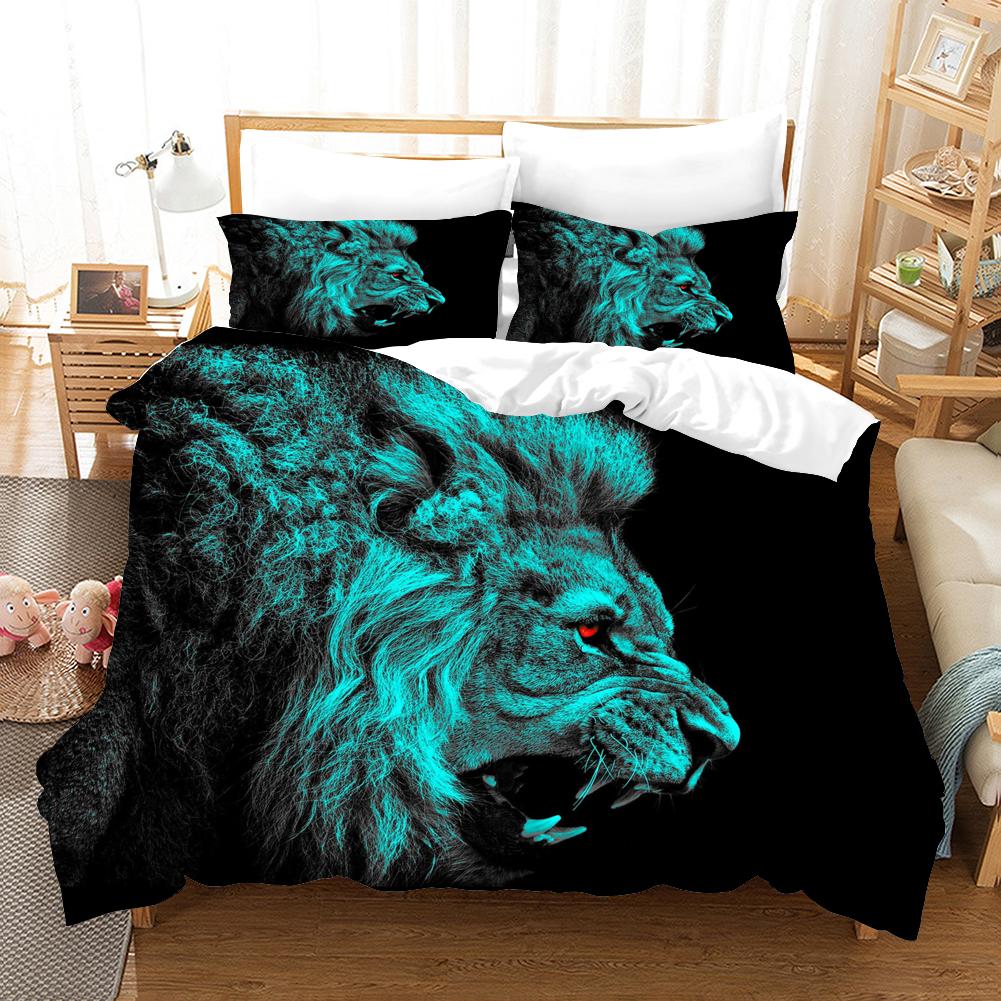 3D Printed Tiger Lion Wildness Animal Bedding Article Duvet Set Personality