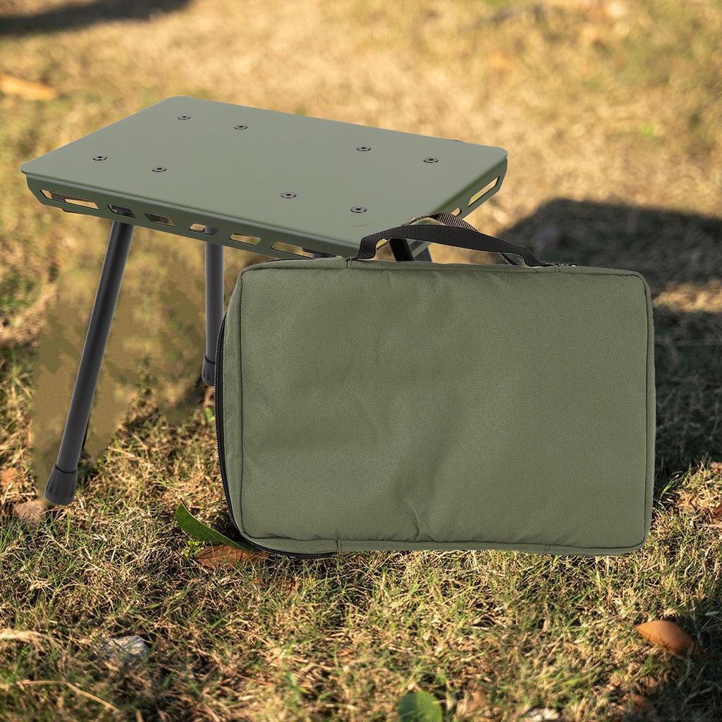 Portable Folding Stool Lightweight Aluminum Oxford Fabric Seat Cushion 330.7lbs Load Bearing Fishing Camping Chair for Hiking