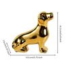 Dog Figurine with Glossy Electroplated Finish Polished Surface Ceramic