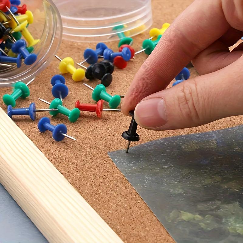 100pcs Push Pins, Thumb Tacks for Bulletin Board,Stick Colors  Pins Thumb Tacks for Cork Board Wall Hangings,Office Tacks Pins