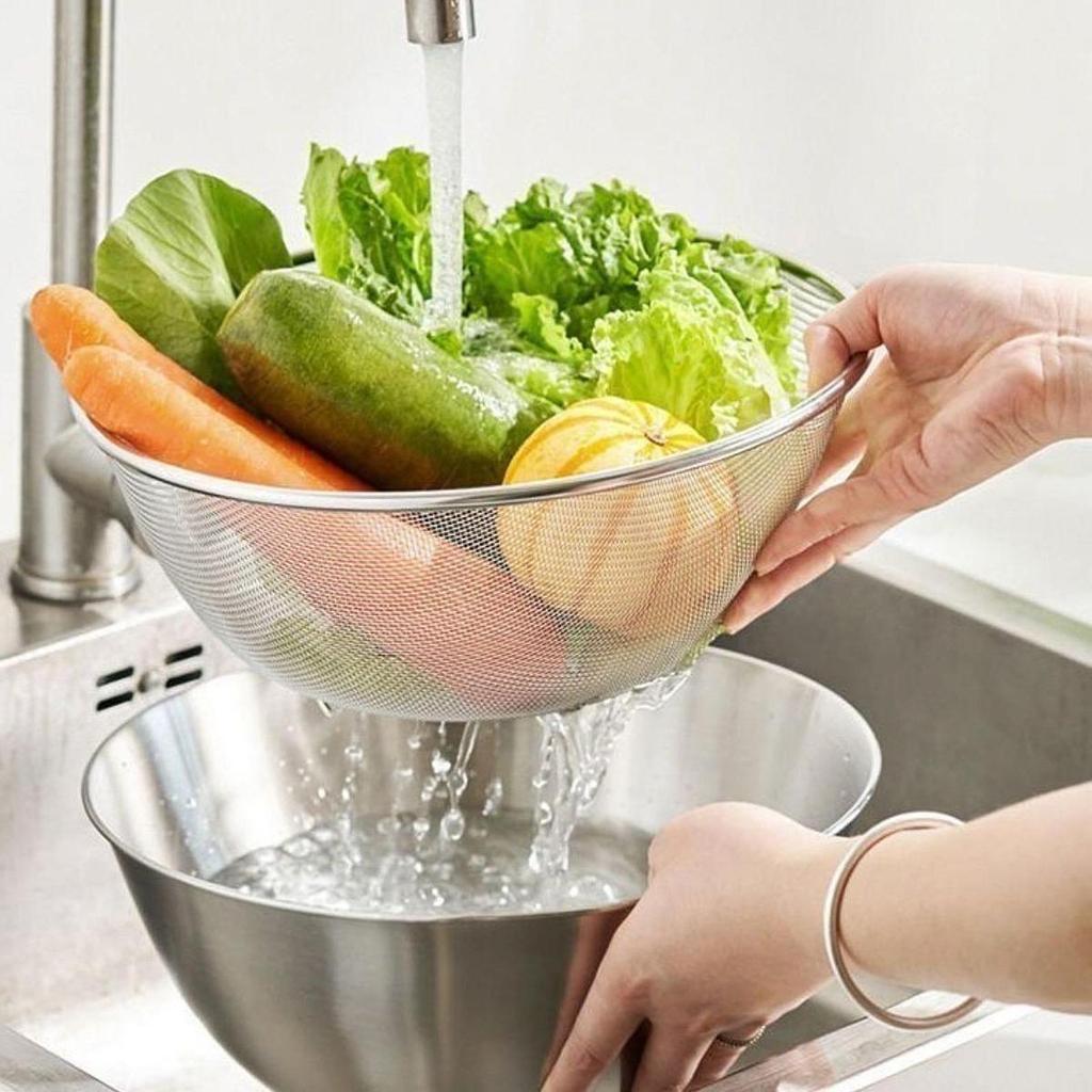 Stainless Steel Colander Basket with Basin Fine Mesh Strainer and Food Strainers Set