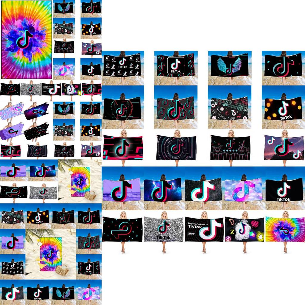 Vibrant Tiktok Printed Towel Perfect For Swimming Swimwear And Shower Needs