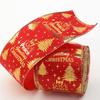 1Roll Red Gold Christmas Packaging Rope 2M Ribbon Party Decor Wide 6.3cm Ribbons