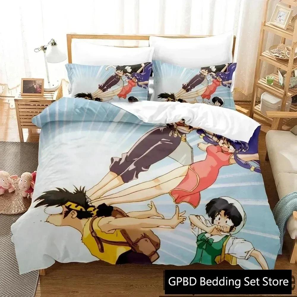 New 3D Print Anime Ranma 12 Comfortable Duvet Quilt Cover Pillowcase Bedding Set Children Bedroom Decoration Home Textile
