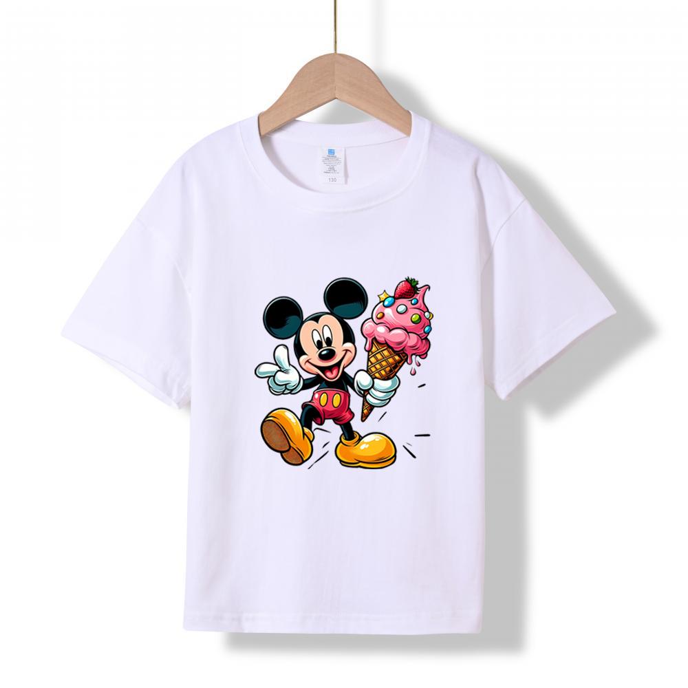 MC-33 MINISO 2026 Summer New Printed Cotton Round Neck T-shirt for Children Aged 1-16, Boys and Girls