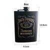 8oz 304 Stainless Steel Whisky Bottle Vodkal Hip Flask Black Body Alcohol Liquor Pocket Flagon