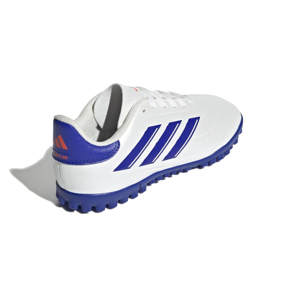 Adidas Copa Pure II Club TF Junior Futsal Shoes for Boys and Sizes Red Size Girls, 17-24.5cm, Unisex, White/Lucid Blue/Solar (IG8691), 23.0cm