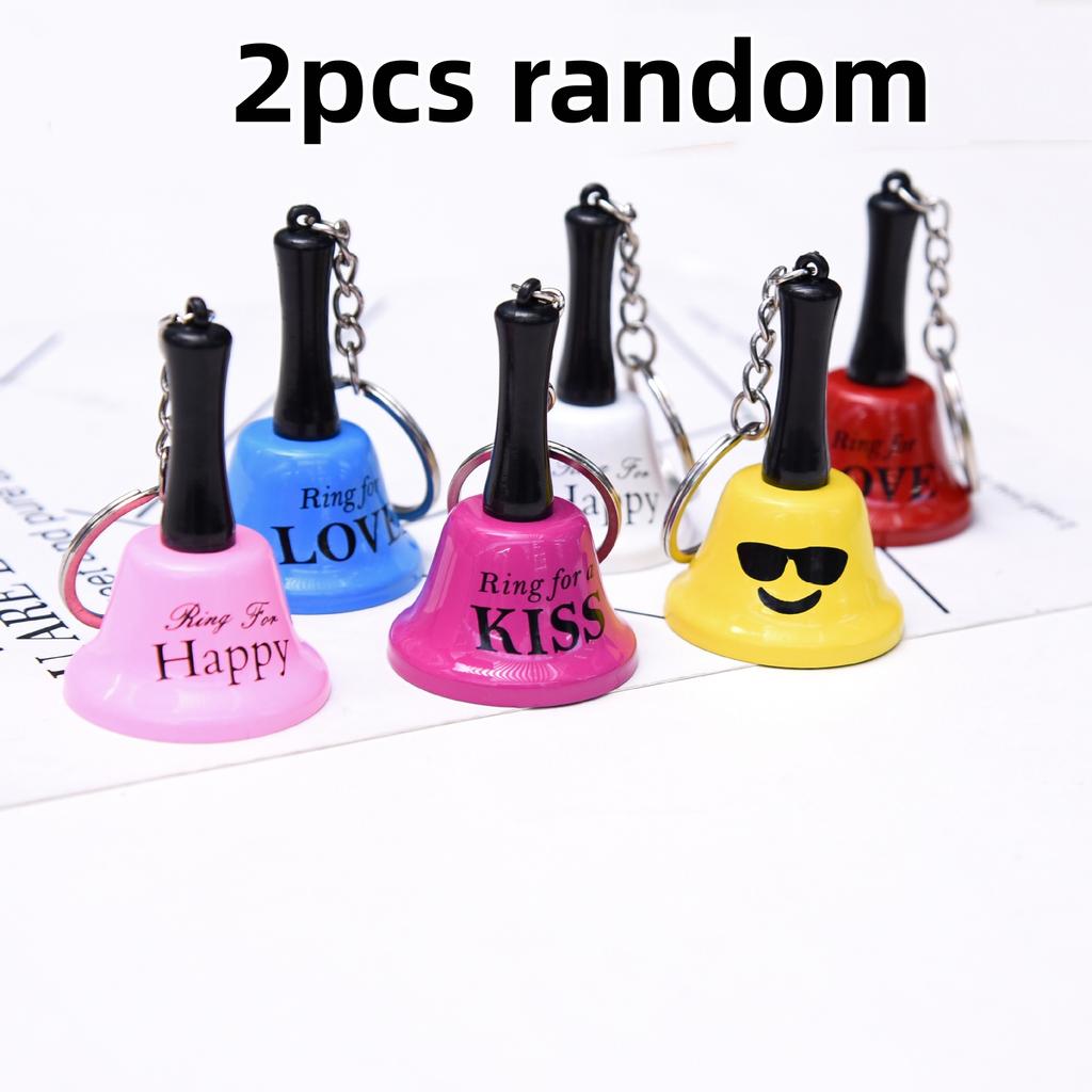 Toys DIY Dog 2pcs Mini Hand Cranked Bell Keychain Metal Bell For Children's Early Education Calling Shaking Bells Pet Bells