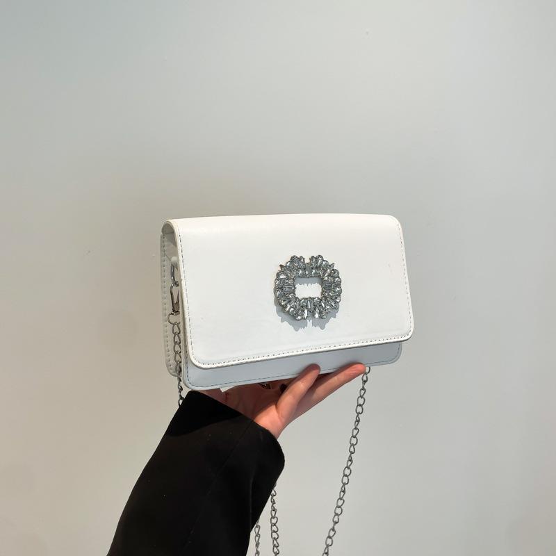 Simple rhinestone 2025 new fashion diamond-encrusted chain single shoulder crossbody small square women's bag
