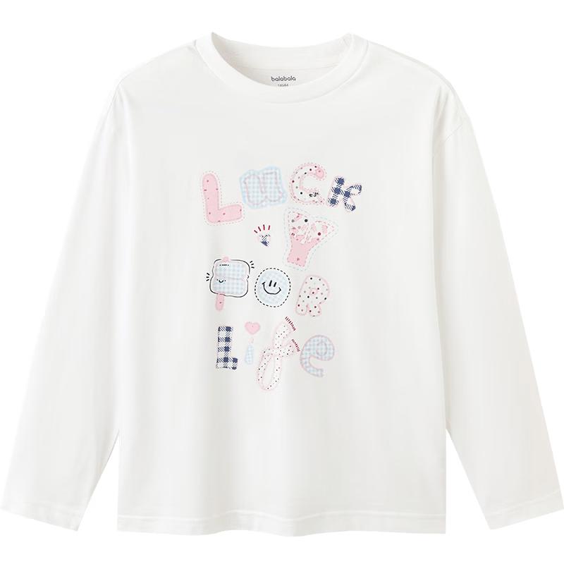 Balabala Girls' Pure Cotton Long Sleeve T-Shirt
