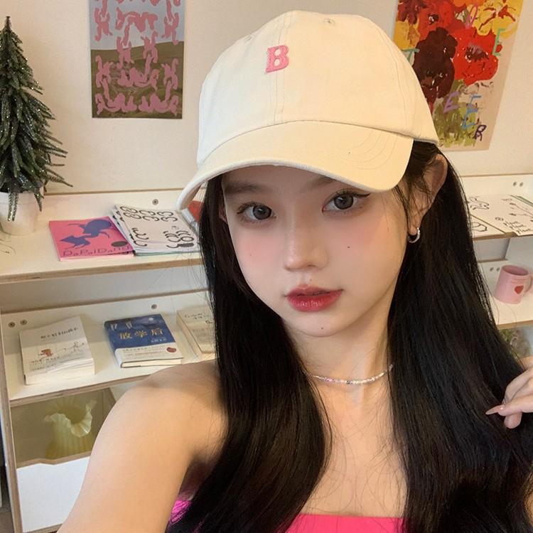 Women's Spring and Summer Tide Letter Baseball Cap Korean Version with Small Adjustable Solid Color Versatile Sun Protection Baseball Cap