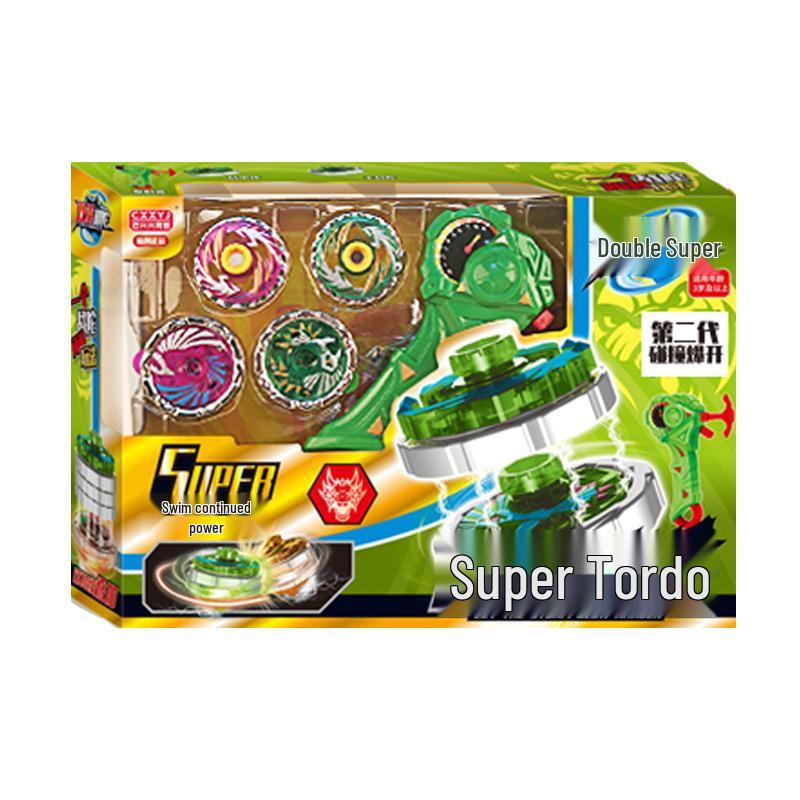 Free Shipping Dual Alloy Burst Gyro Toy - Magic Light Pull String Battle Gyro