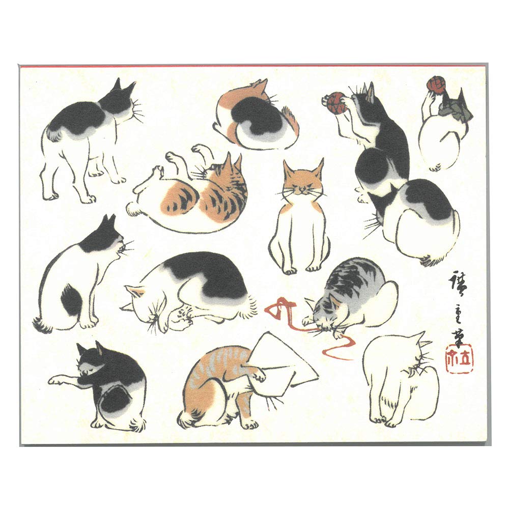 Unsodo Memo Washi Utagawa Pad, Paper, Hiroshige, Cat, MO-4
