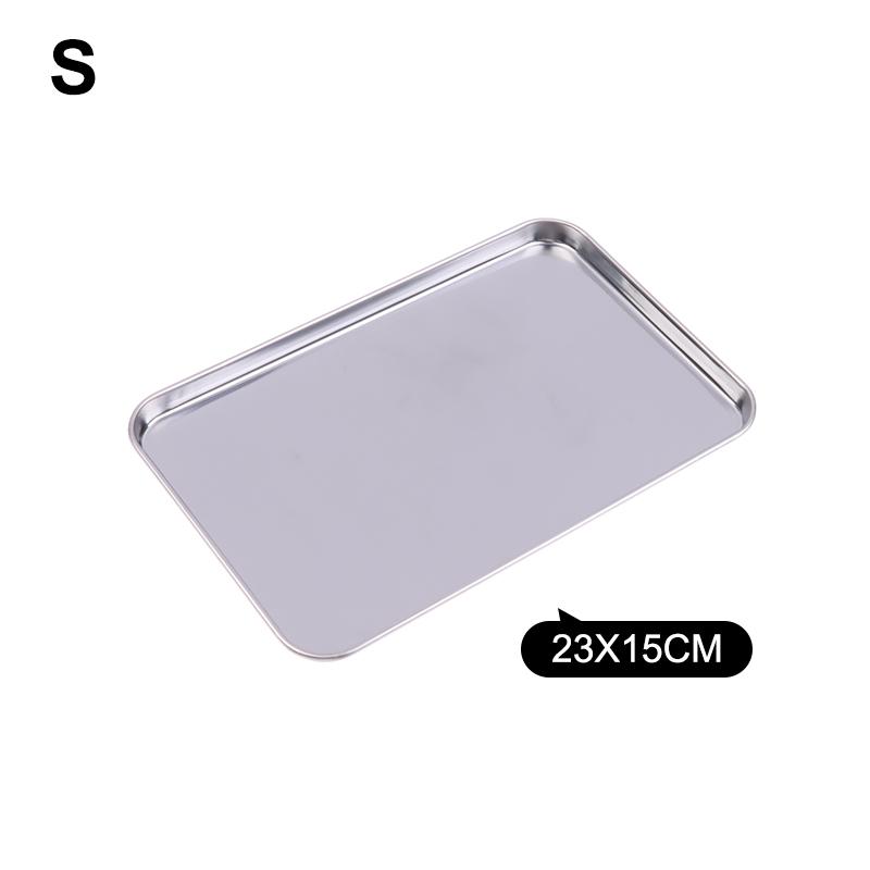 

Nordic Stainless Steel Rectangular Tray Pastry Food Baking Plates Pallet Storage Disk Snack Cake Dish Organizer Tray Home Decor S