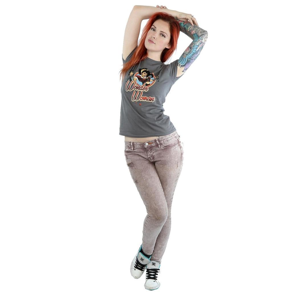 Wonder Woman Womens/Ladies Bombshells Badge Heather T-Shirt