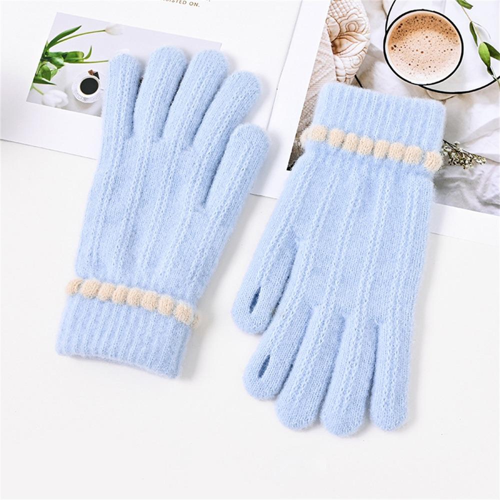 Winter Warm Winter Gloves Knitted Knitting Mittens Fashion Full Finger Gloves for Female