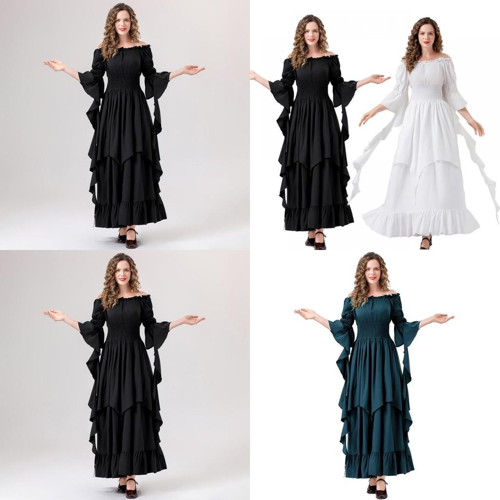 Historical Festival Dress With Flared Sleeves For Cultural And Themed Events