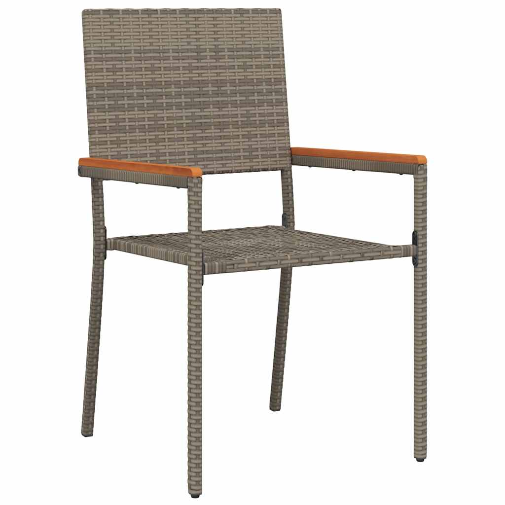 Garden Stackable Chairs 4 Pcs Grey and Brown 54 X 56 X 90 Cm