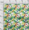oneOone Cotton Flex Aqua Blue Fabric Tropical Floral with Birds Fabric for Sewing Printed Craft Fabric by The Yard 40 Inch