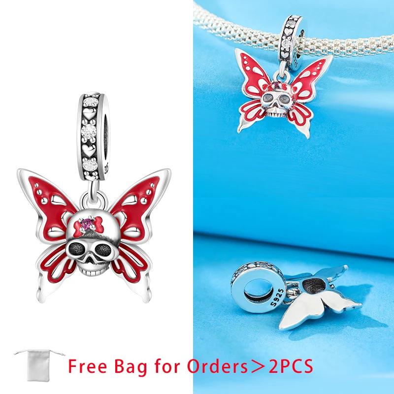 Halloween Skull Witch Pumpkin Bat Rose Bead Components Pendant Bead Component Compatible With Charm Bead Components Copper Metal Authentic Original