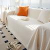 Solid Color Half Velvet Sofa Towel, Simple Cream Style Soft and Waxy Sofa Cover Towel, Universal Sofa Cover Blanket for All Seasons