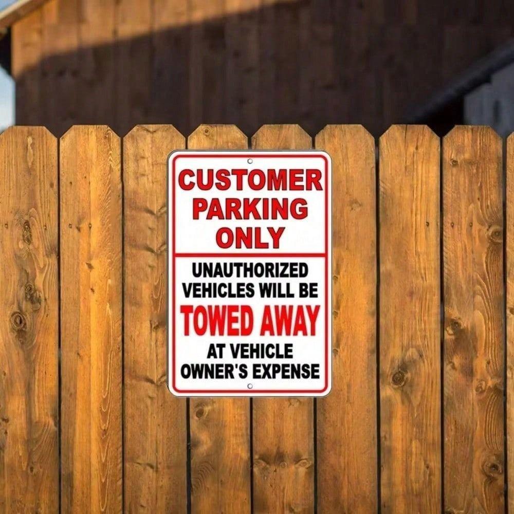 Tin Sign Wall Decor, Parking Only for Customers, Garage Decoration Metal Poster
