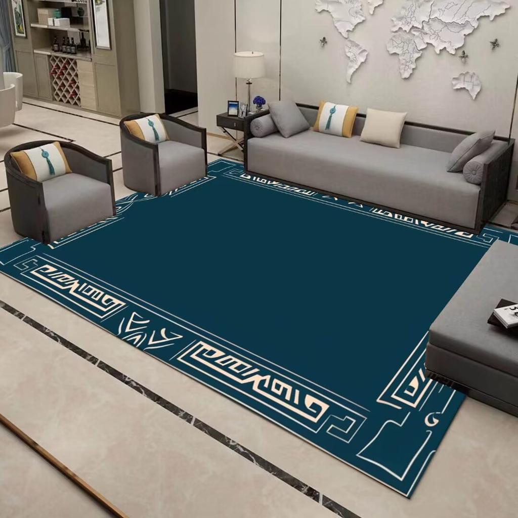 European Marble Non-slip Living Room Carpet Luxury Washable Big Size Rug for Home Coffee Table Decor