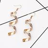 Foreign Trade Personality Wild Spiral Curved Geometric Earrings Frosted Earrings Design Sense Wave Curve Earrings Jewelry