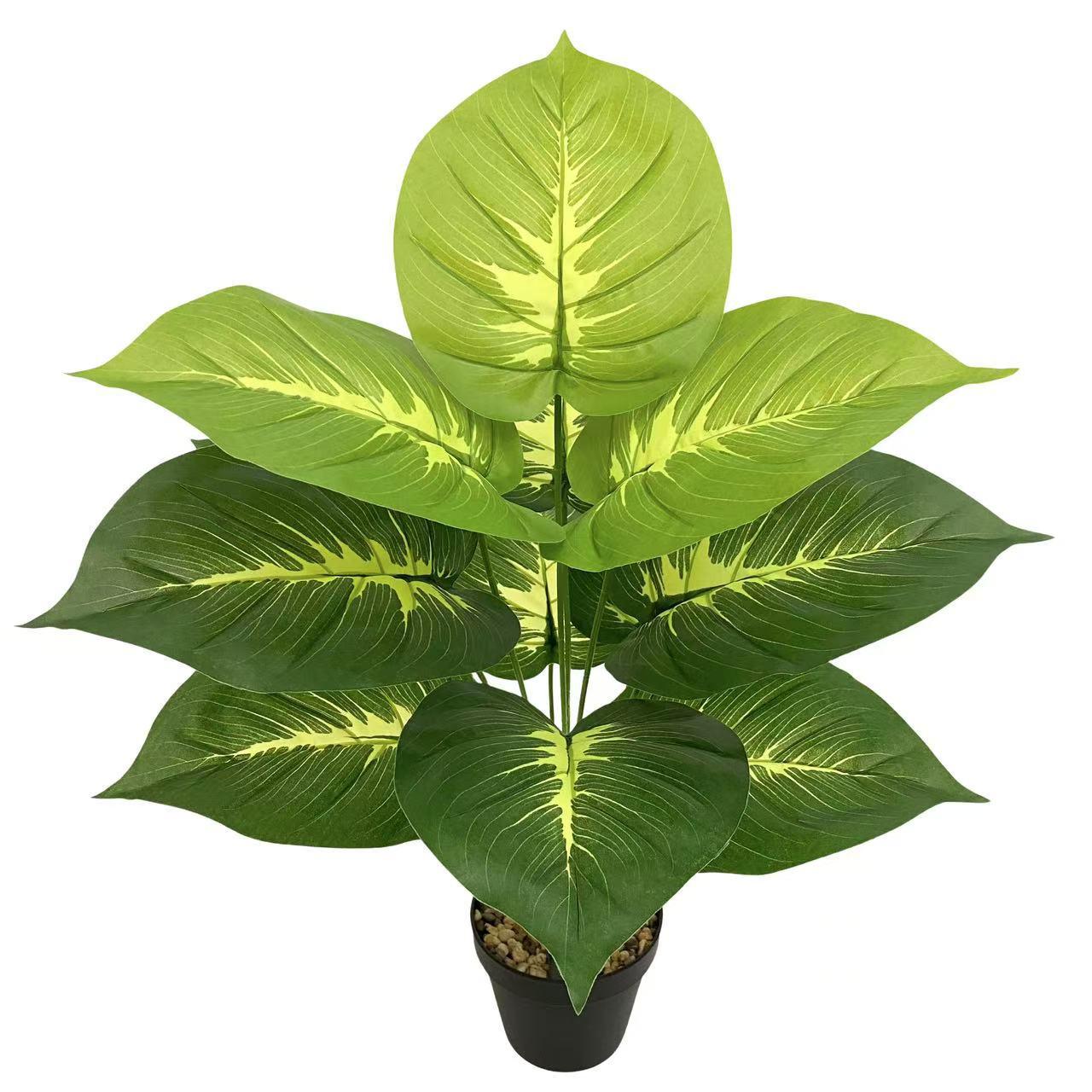 Pothos Leaves Glue-Coated Artificial Green Plant for Wedding and Home Decoration