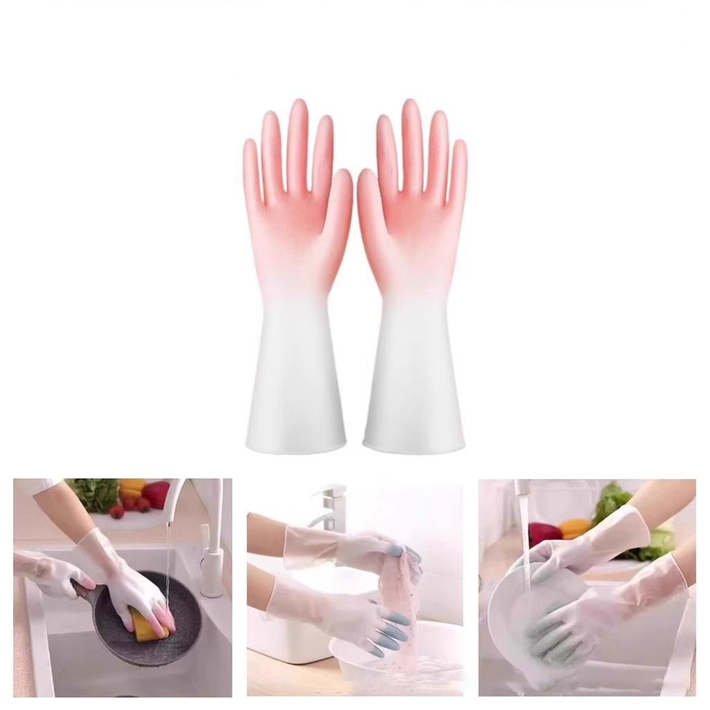 Reusable Household Cleaning Gloves with Extended Cuffs for Dishwashing Kitchen Bathroom Laundry and General Home Use Latex Free Design Comfortable Fit