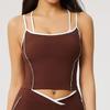 Women's Cross-Back Yoga Vest with Chest Pads - Color Block Fitness Sports Bra