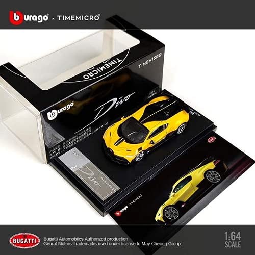 Time Micro Bburago BUGATTI DIVO Bugatti Divo gelbes Fertigprodukt × 1/64