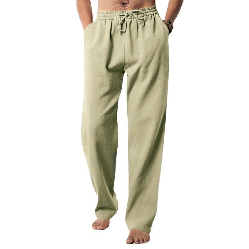 2024 European & American Men's Hip-Hop Loose Linen Sports Pants - Spring/Summer Collection