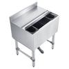 Commercial Ice Bin, 61.6 L Max Capacity, 610 X 482 X 850 Mm Stainless Steel Ice Chest with Sliding Lid and Bottle Holders, Cooler Cart Cocktail Unit
