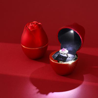1 Stück Schmuckring-Etui LED-Rosenform Ringbox mit Licht Schmuckbox Rose für Hochzeit Zeremonie Antrag Valentinstag